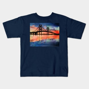Mackinac Bridge Geometric Kids T-Shirt
